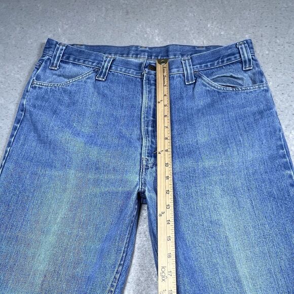 Vintage 1970s Levis 517 Jeans Mens Size 36 Blue Denim Jeans Orange Tab Pockets - Picture 6 of 16